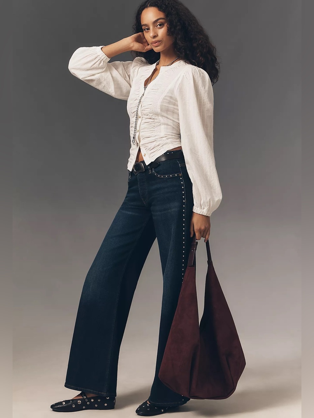 NWT Anthropologie Pilcro Long Sleeve Reworked Button Down Top Size XL White - Picture 2 of 13